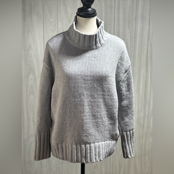 Philosophy High Neck Gray Knit Sweater Size Large - Picture 1 of 10